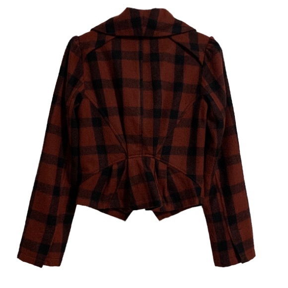 ANTHROPOLOGIE PLAID WOOL Jacket What comes Around Goes Around Sz XS - Picture 4 of 11
